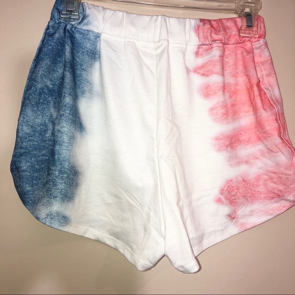 Tie dye pink blue hoodie top & shorts set NEW - Picture 9 of 10